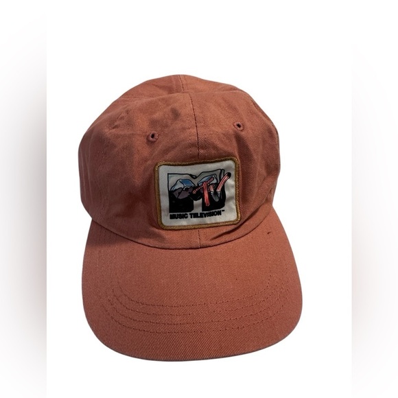 MTV Retro Logo Peach Cotton Baseball Cap, Unisex - Music Television Hat - Picture 1 of 8
